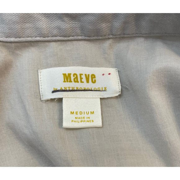 Anthropologie Maeve Aviator Jacket with Cinched Waist, Color Beige, Size Medium - Picture 12 of 14